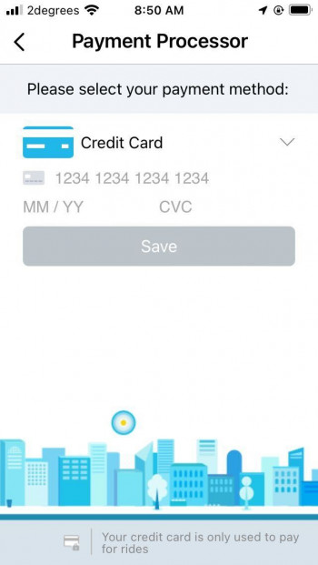 Screenshot of Flex payment card details entry screen