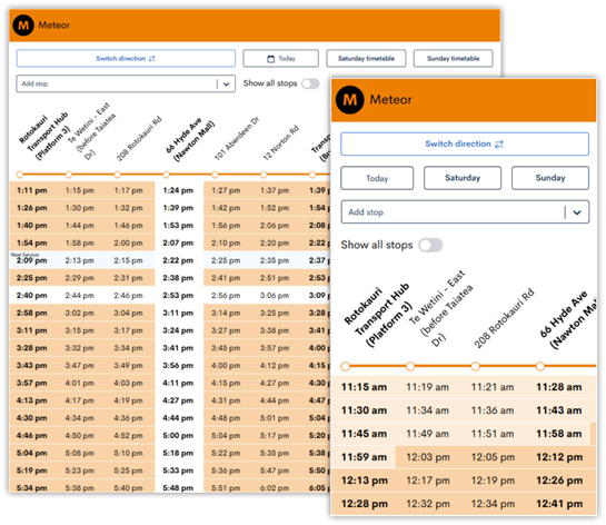 Image showing the new look timetable